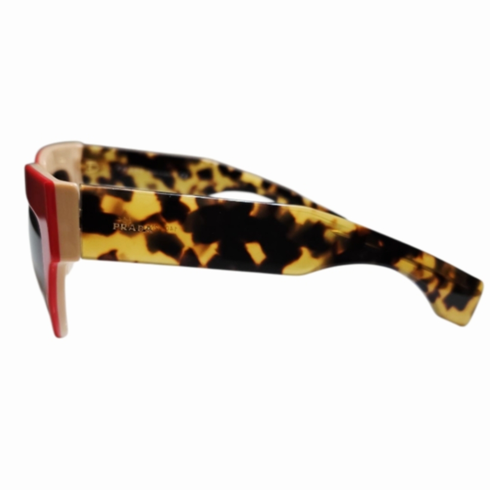 Prada Red Cat-Eye Sunglasses with Tortoiseshell Temples - Picture 4 of 7